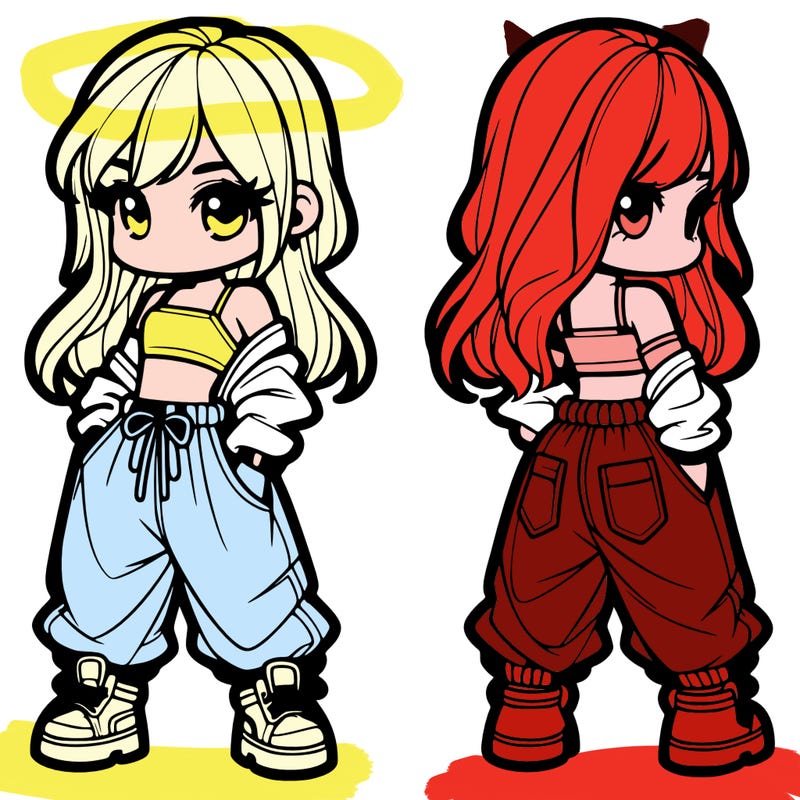 girl in crop top and baggy pants