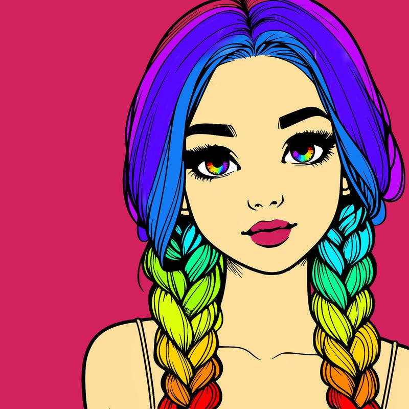 realistic girl with braids