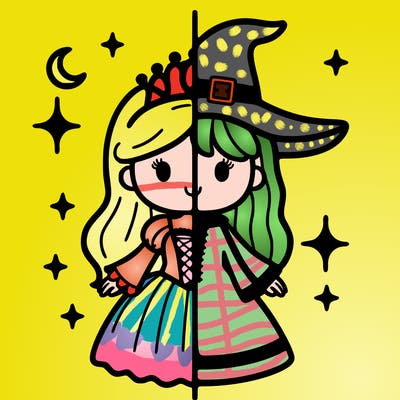 split princess and witch