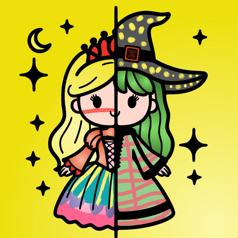 split princess and witch