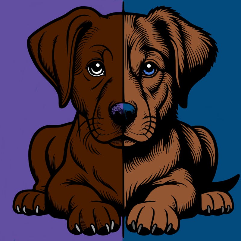 realistic dog split picture