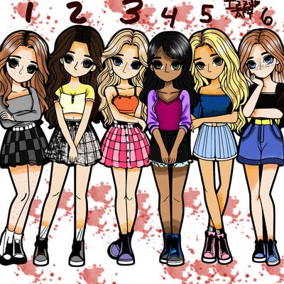 a group of girls realistic