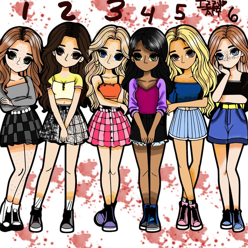 a group of girls realistic