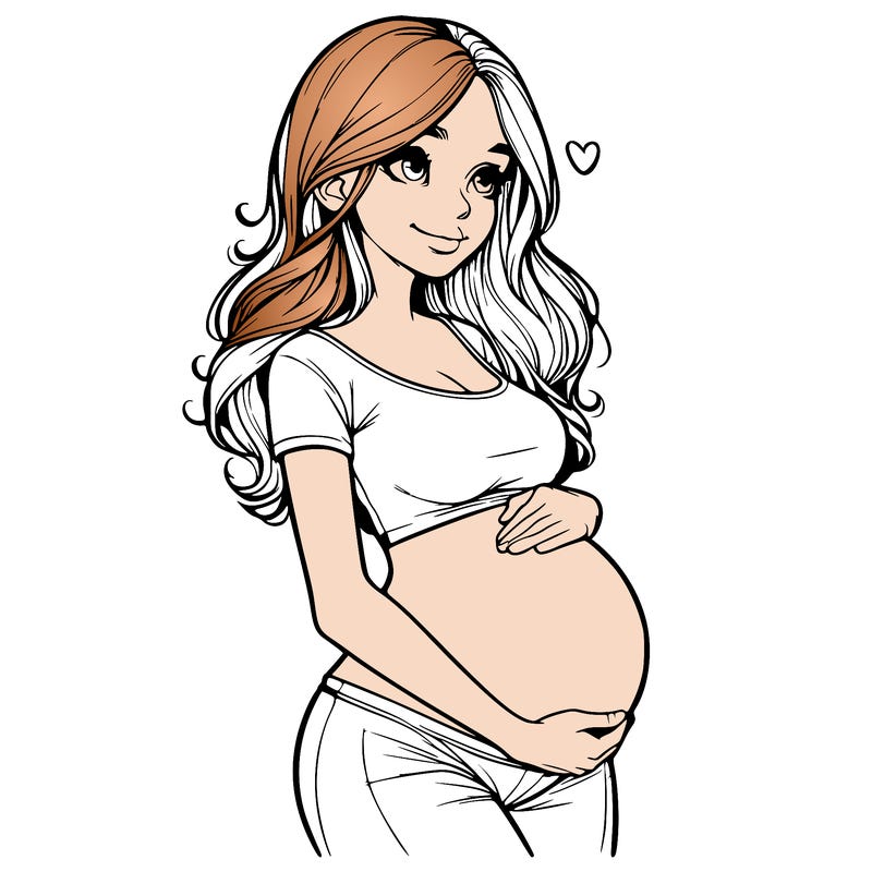 realistic pregnant girl
