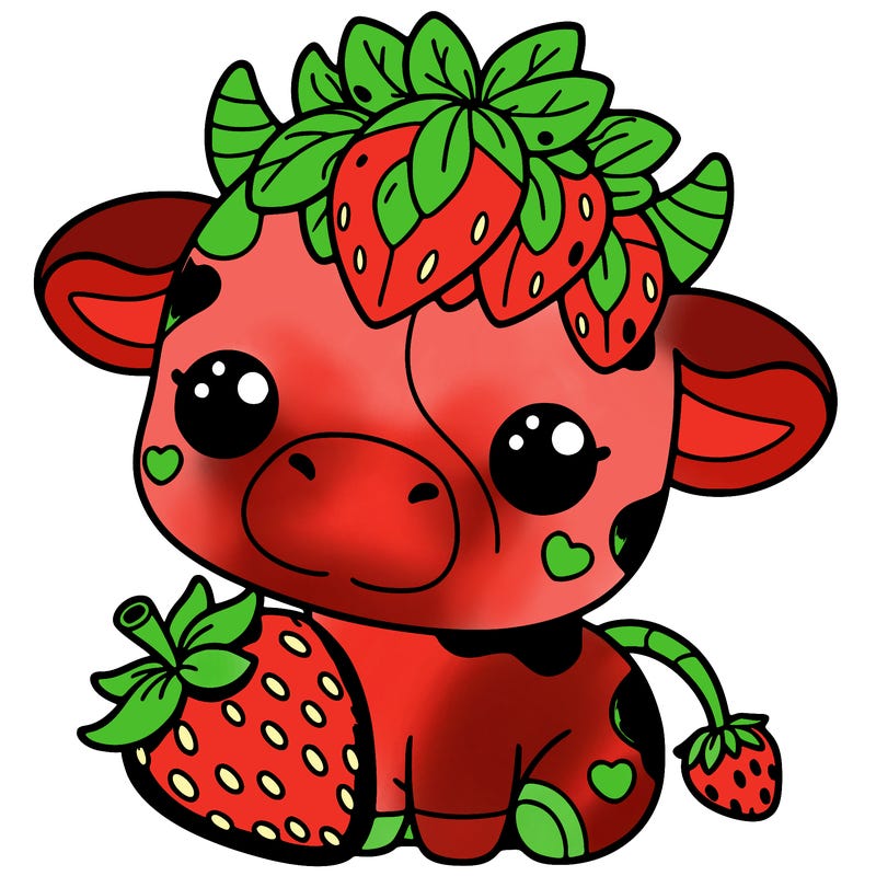 cute strawberry cow