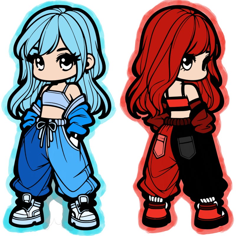 girl in crop top and baggy pants