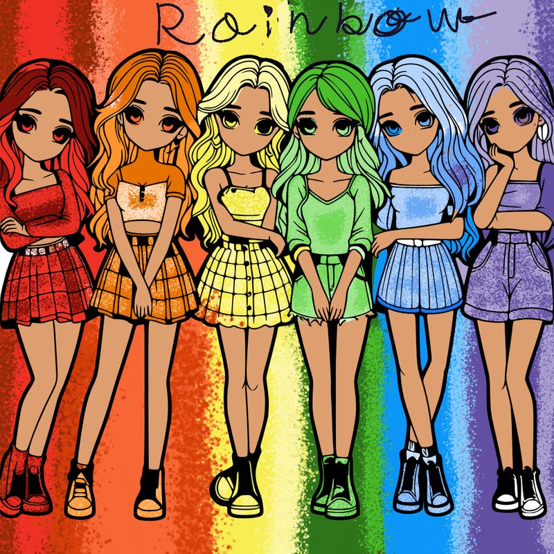 a group of girls realistic