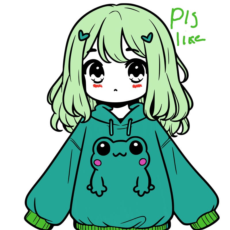 girl wearing frogging sweatshirt