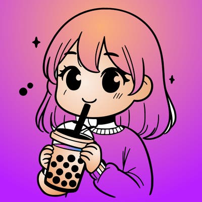 girl drinking boba