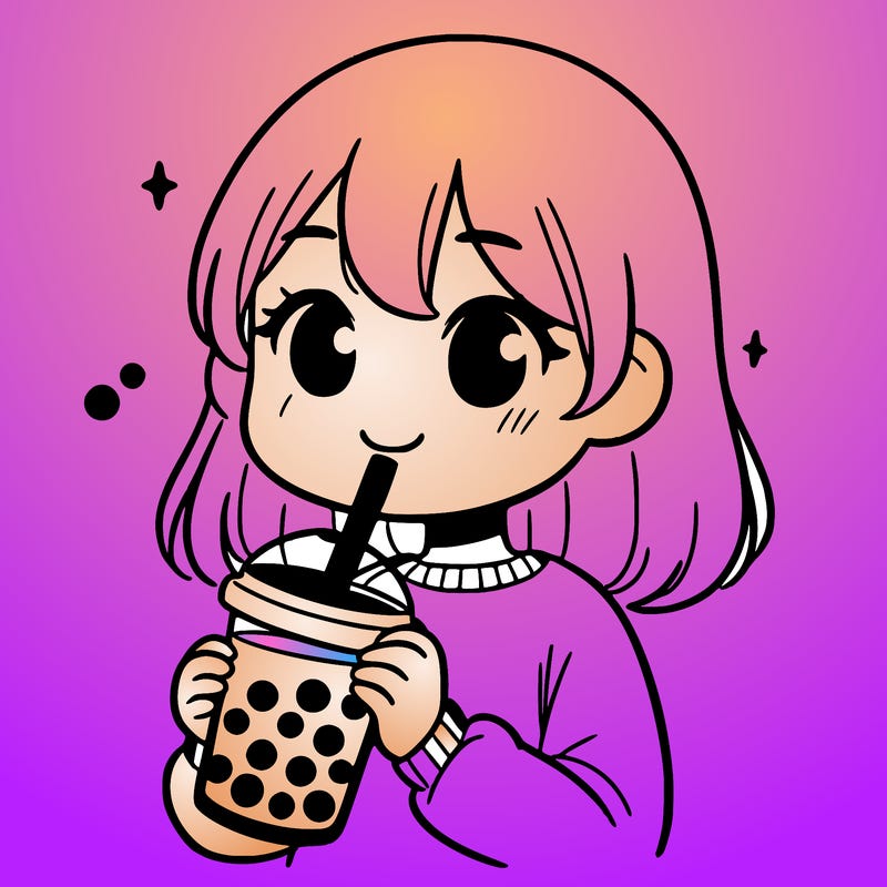 girl drinking boba