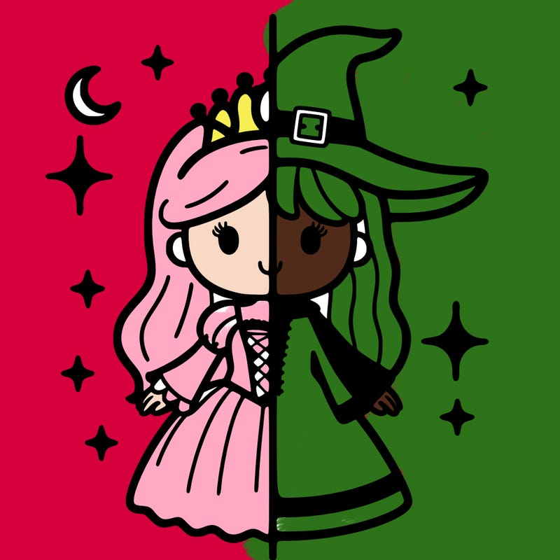 split princess and witch