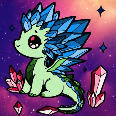 little cute crystal dragon