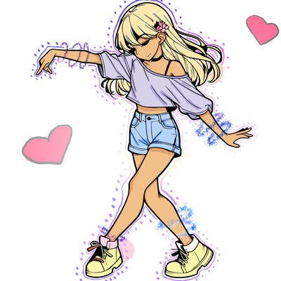 realistic girl danceing
