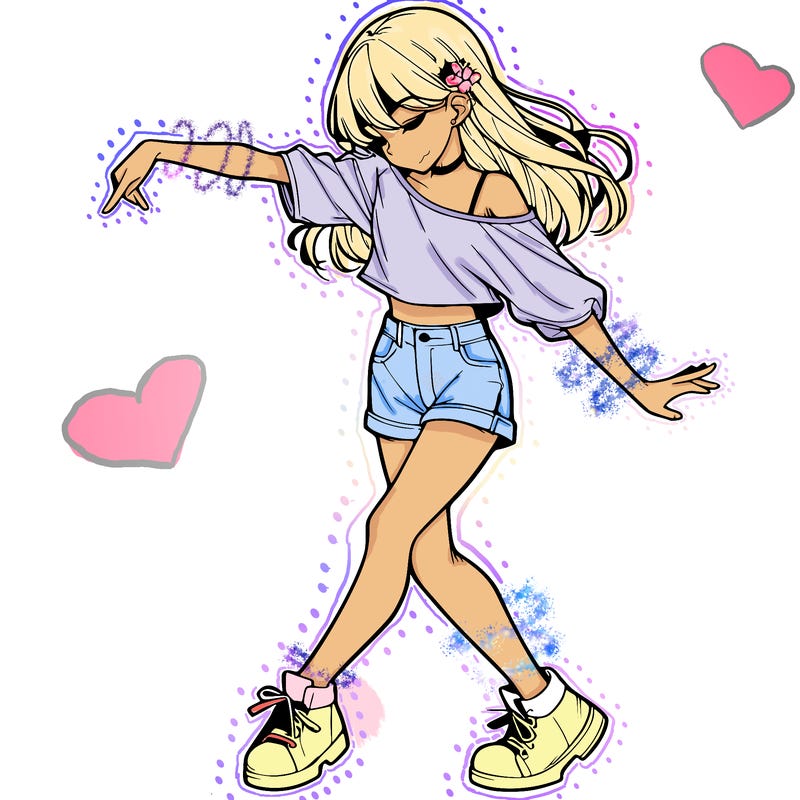realistic girl danceing