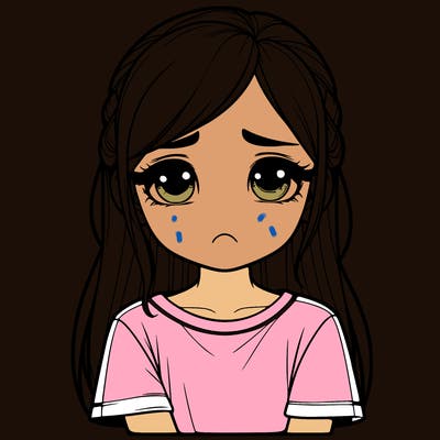 sad girl realistic