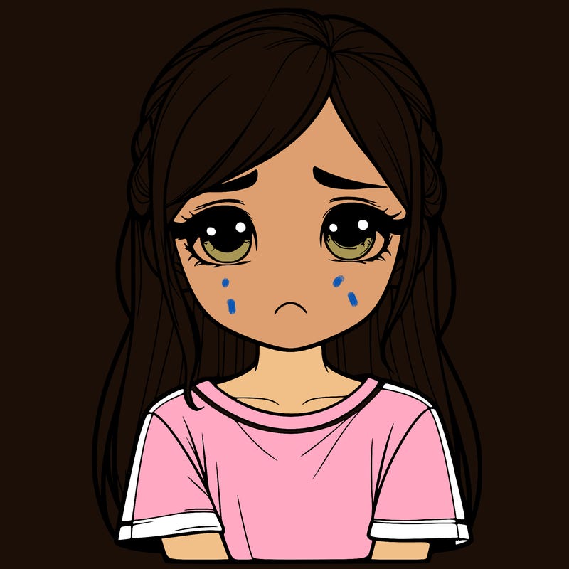 sad girl realistic
