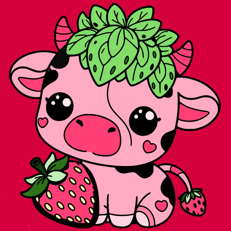 cute strawberry cow