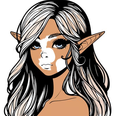 elf girl realistic dark fantasy