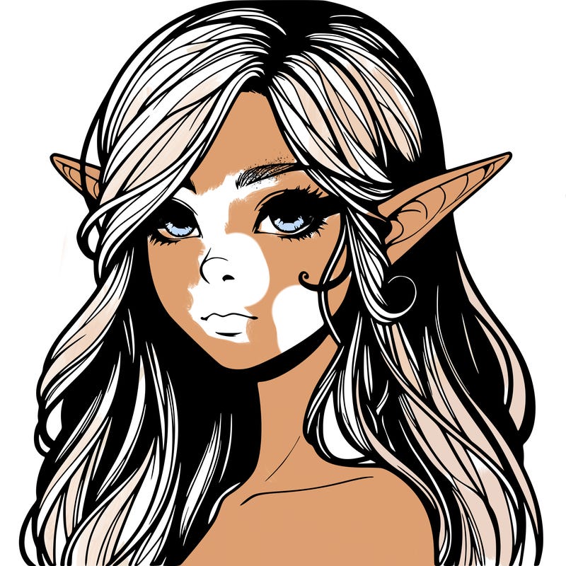 elf girl realistic dark fantasy