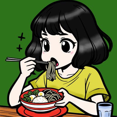 a girl eating food
