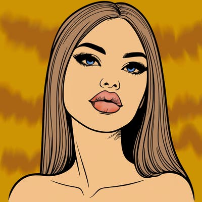 realistic woman with full lips