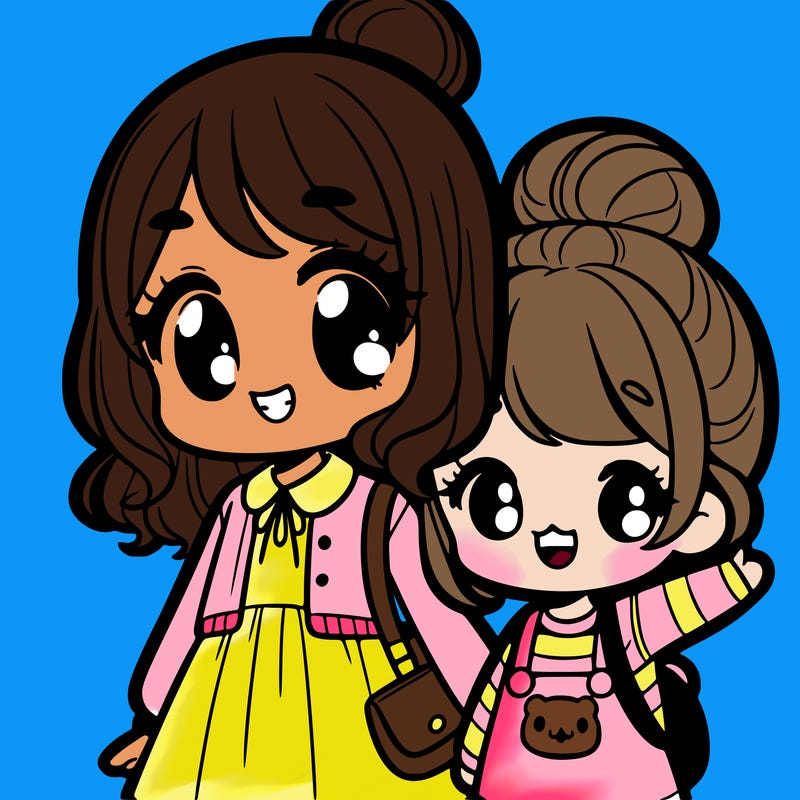 a girl with a a little girl