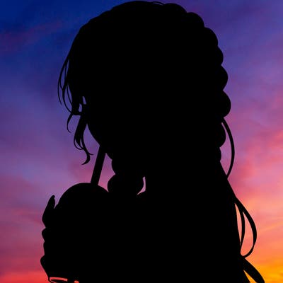 realistic girl with braided hair drinking boba