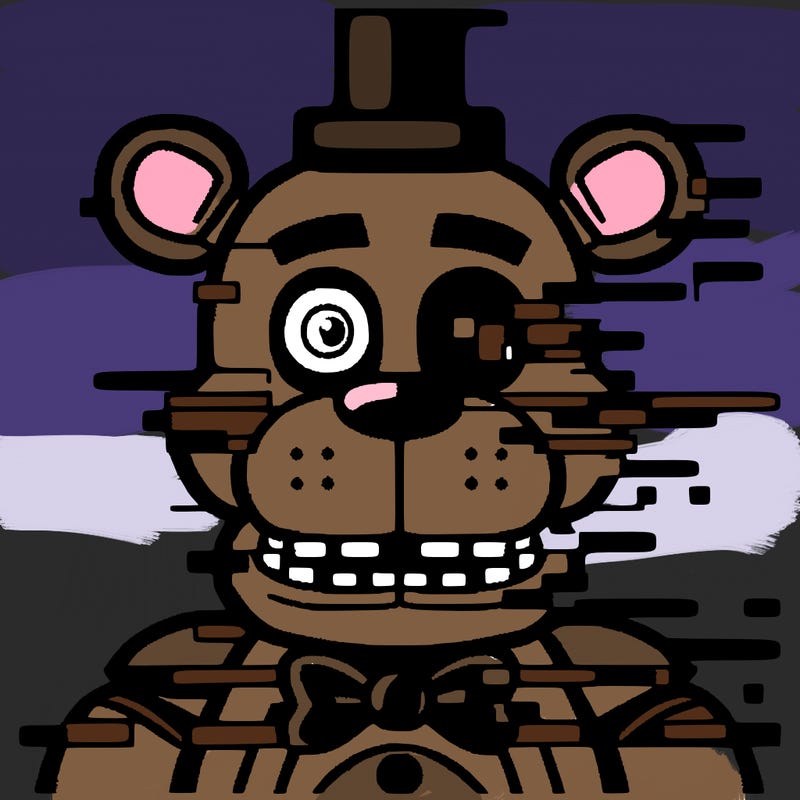 freddy fazbear glitched meme