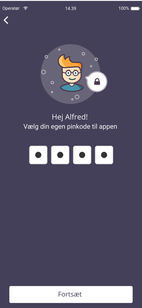 ElevIntra - ElevIntra mobile app PIN code setup screen with student avatar