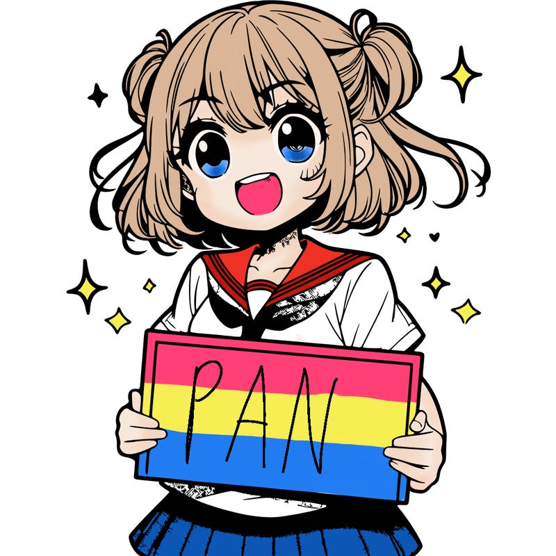 manga girl holding blank sign