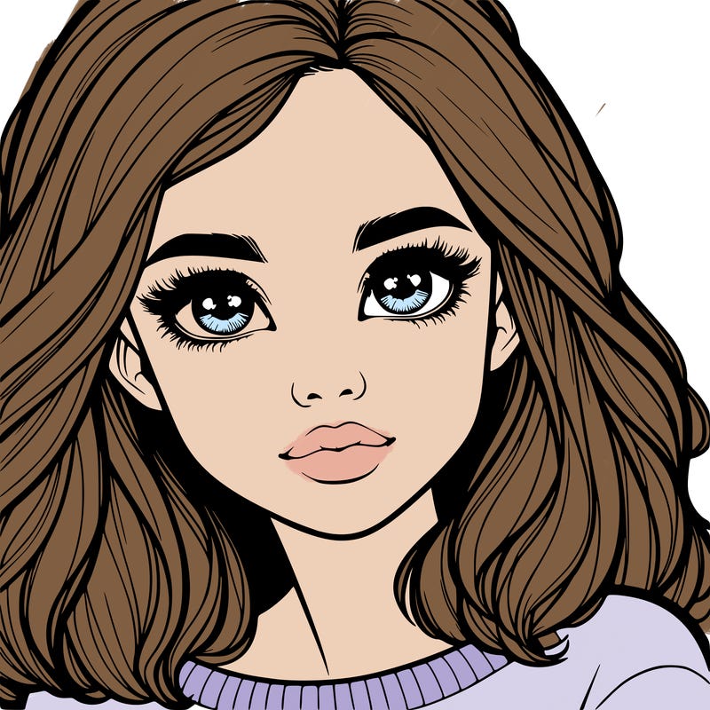 realistic girl whith cute eyes