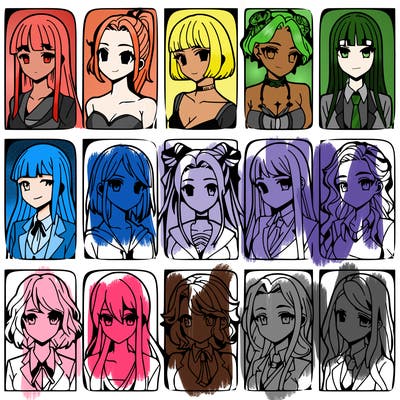 girls that look diffrent anime