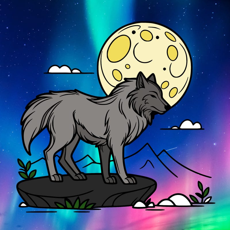wolf moonlight