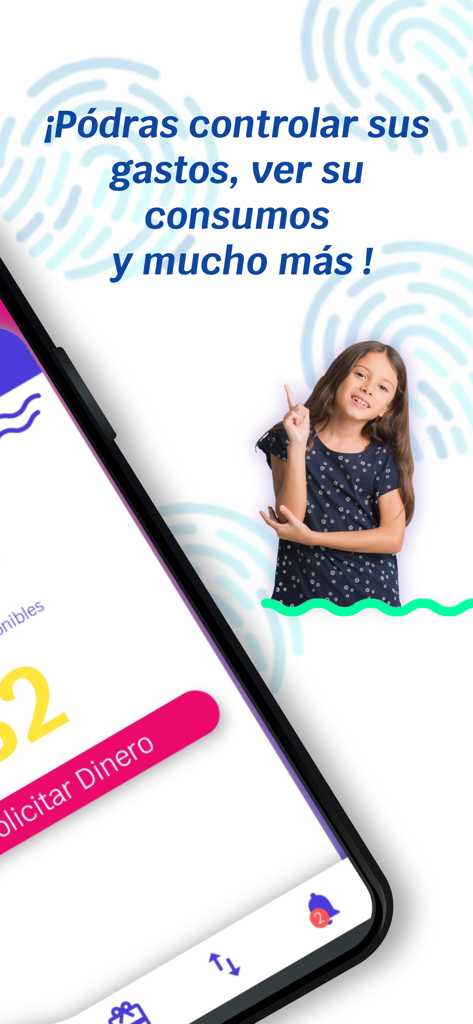 Tiptap - Tiptap app interface showing parental controls for monitoring and managing children school spending and consumption