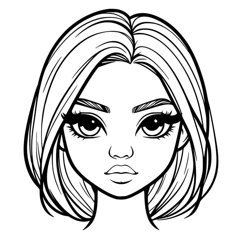 a realistic girl with nose and mouth