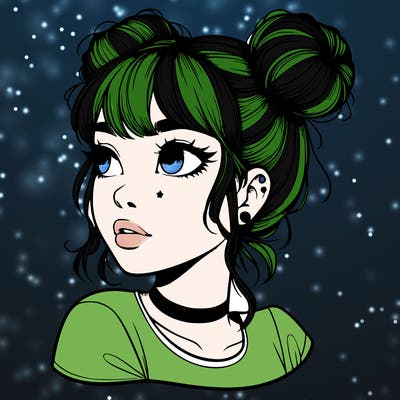 realistic girl with spacebuns