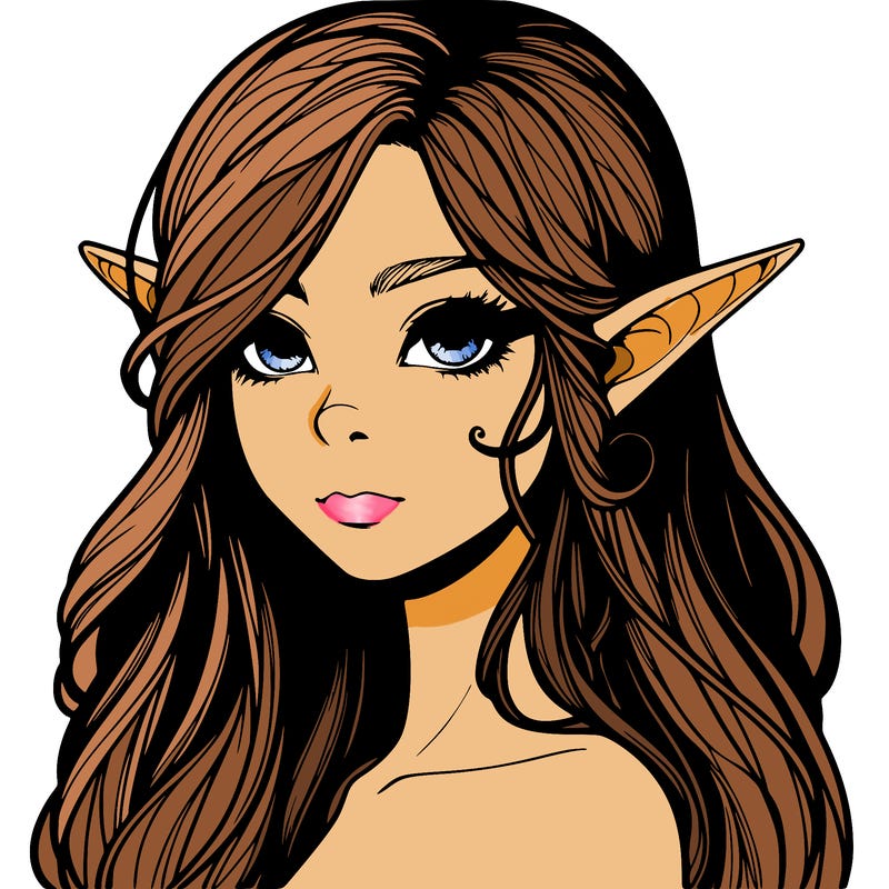 elf girl realistic dark fantasy