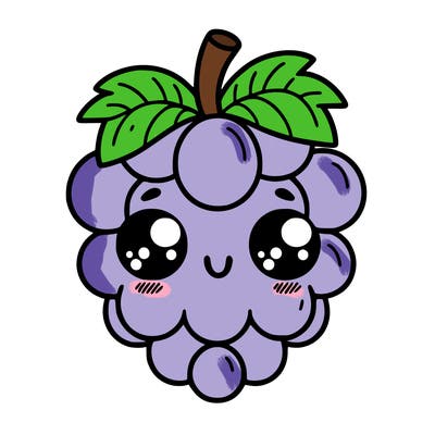 cute grape with eyes