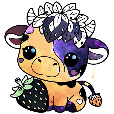 cute strawberry cow