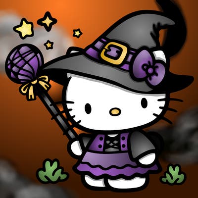 hello kitty as a witch