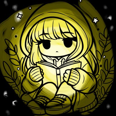 girl in oversized hoodie reading a book