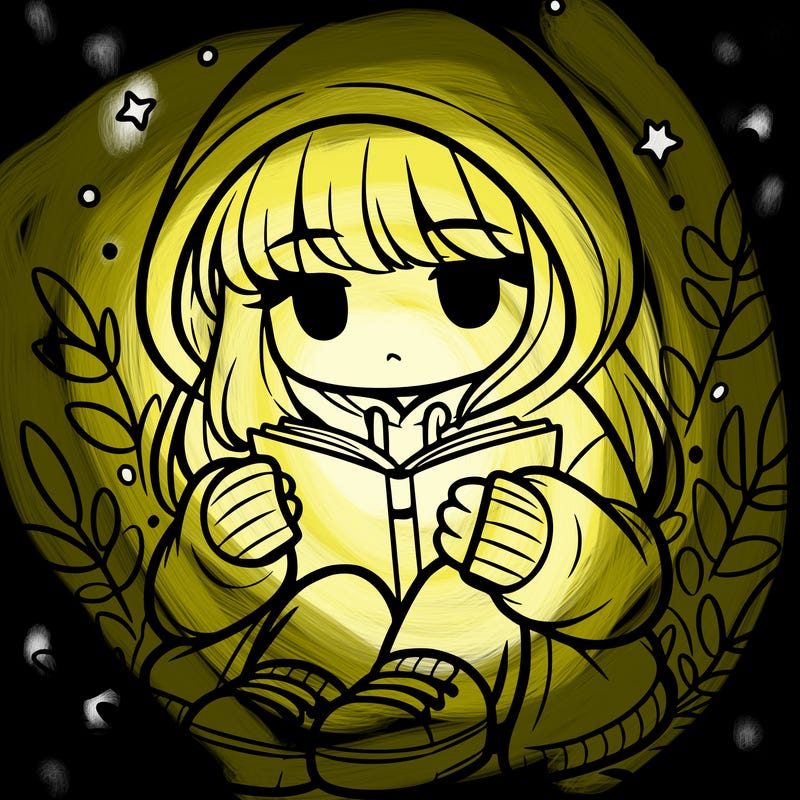 girl in oversized hoodie reading a book