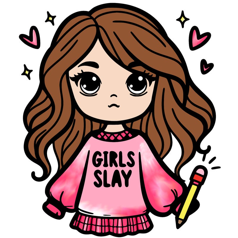 a girl wares a shirt that says girls slay