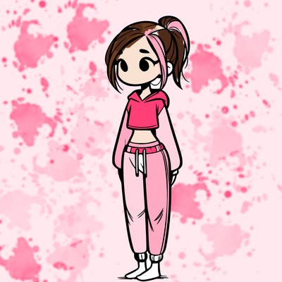 skinny girl in sweatpants