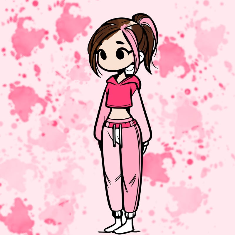 skinny girl in sweatpants
