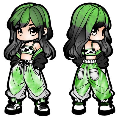 girl in crop top and baggy pants