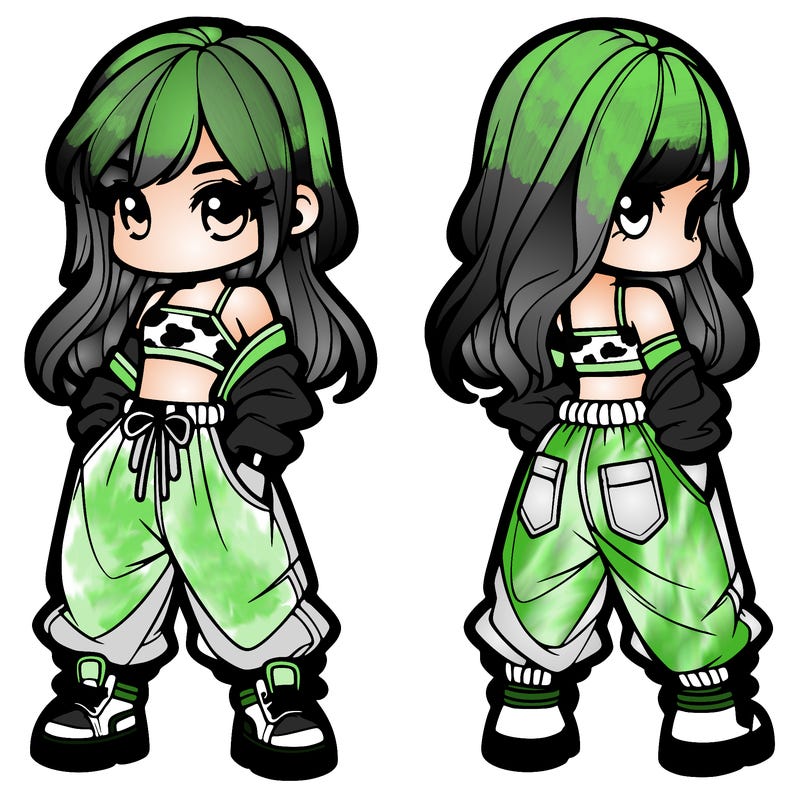 girl in crop top and baggy pants