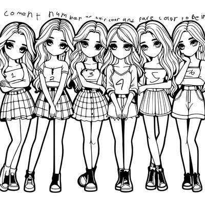 a group of girls realistic