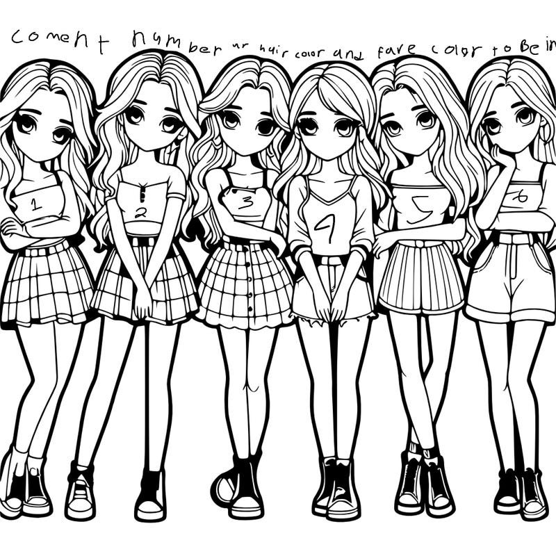 a group of girls realistic