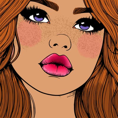 really realistic girl with lips